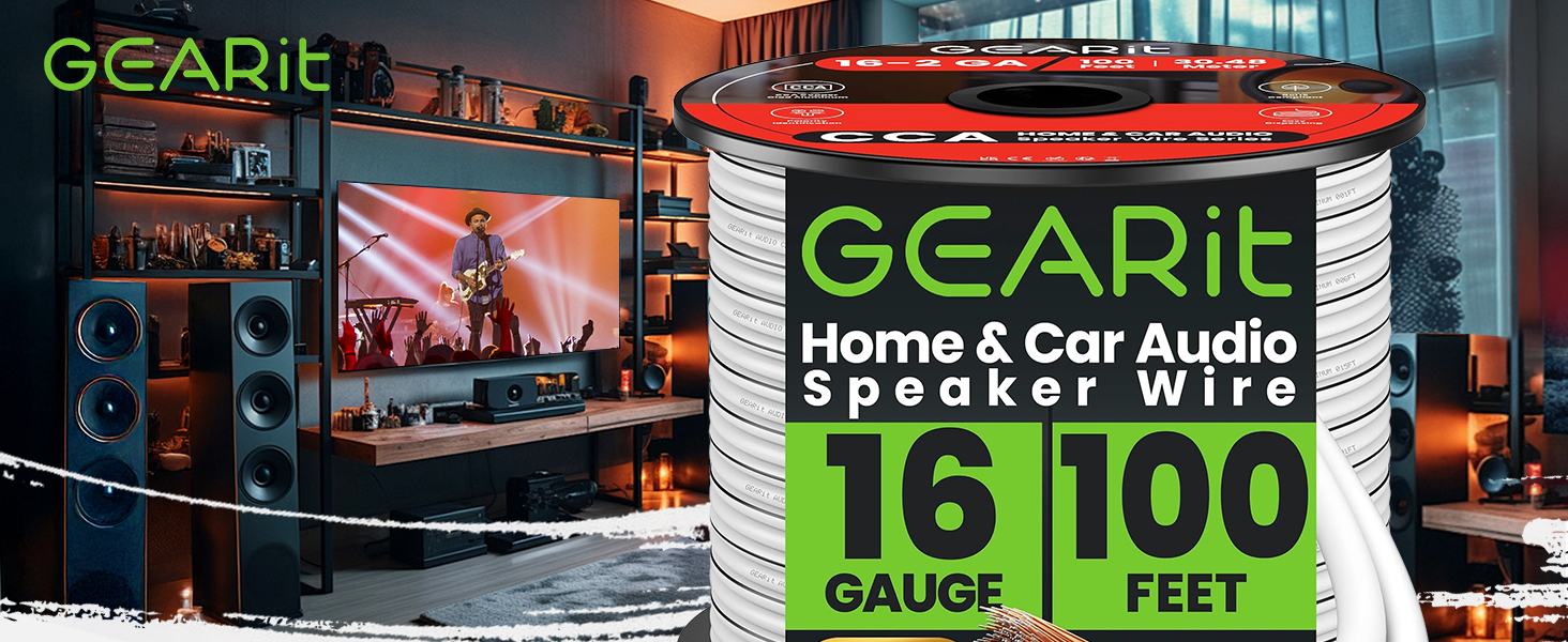 speaker wire 16 gauge 100 ft