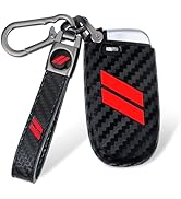 MILD EAST for Dodge Key Fob Cover with Double Slash Keychain, Car Key Cover Compatible with Dodge...