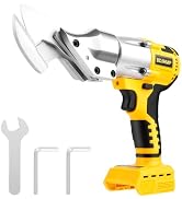 Electric Metal Shears for DeWALT 20V Max Battery, Cordless Metal Shears 295Ft-Lbs/400Nm Torque Cu...