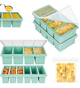 1 Cup & 1/2 Cup Silicone Freezer Trays with Lids, Silicone Soup Freezer Molds, Easily prepare por...