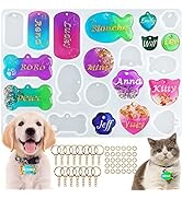Actvty Pet Tag Resin Mold Silicone, Dog Tag Molds for Resin, Dog Bone Cat Shaped Keychain Silicon...