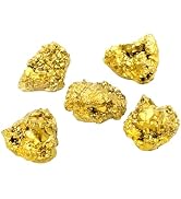 Wowagoga 5 Pcs 28-38mm Natural Pyrite Stone Raw Pyrite Crystal Fools Gold for Cabbing Tumbling Re...