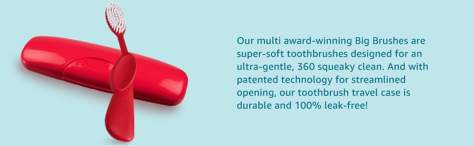 adult toothbrush, soft toothbrush, radius big brush, organic toothbrush, toothbrush case