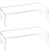 Frcctre 2 Pack Clear Acrylic Display Risers, 5mm Thick Acrylic Display Stand Showcase Fixtures fo...