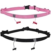 GDFYMI 2Pcs Race Number Belt Race Bib Belts with 6 Energy Gel Loops for Marathon Triathalon Runni...