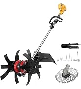 2-in-1 Cordless Tiller Cultivator and String Trimmer Compatible with Dewalt 20V Battery(No Batter...