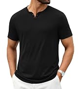 COOFANDY Men's T Shirts Short Sleeve Casual V Neck T-Shirt Soft Notch Neck Tee Classic Plain Shirts