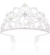 Wecoe Crown for Women Girls - Sparkling Silver Rhinestone Princess Tiara With Secure Combs For We...