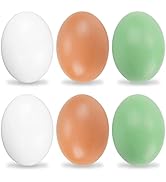 YunKo 6Pcs Wooden Fake Nest Eggs Easter Eggs for Craft Get hens to Lay Eggs 3 Colors