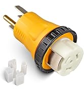 MECMO NEMA 14-50P to SS2-50R Twist Lock RV Generator Adapter, 50 Amp 14-50P RV Generator Plug to ...