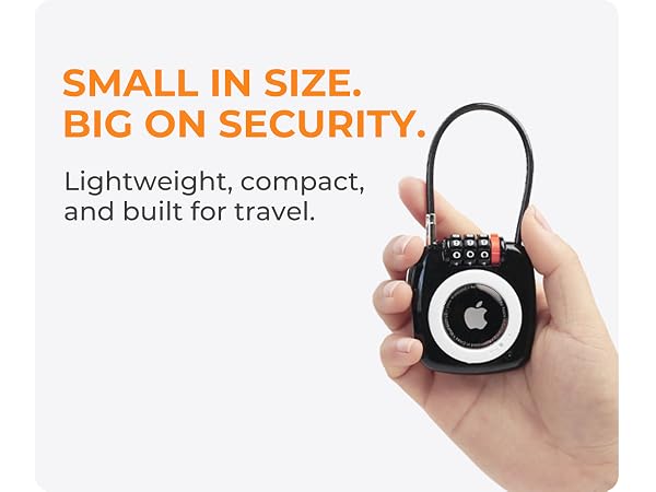 Small AirTag holder, lightweight and portable, works as luggage lock or key ring for travel security