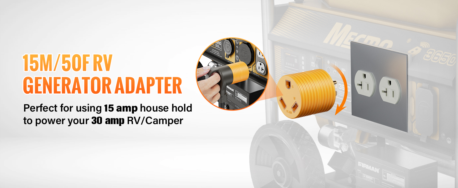 Simple and quick to connect 50 amp trailer cable to 30 amp twist lock l14-30 generator