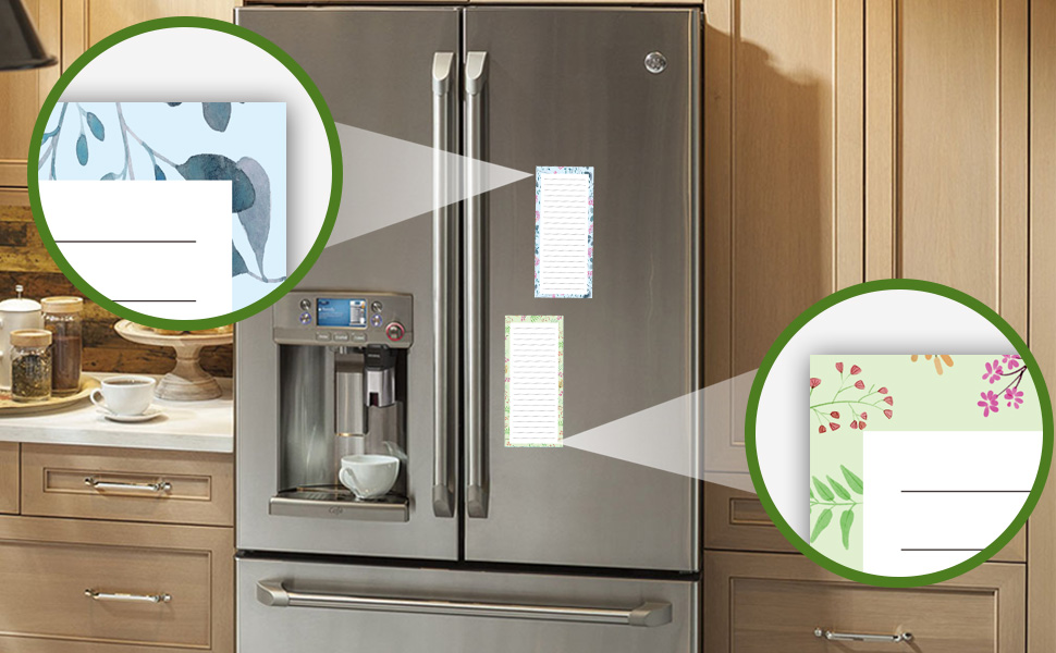 Magnetic Notepads for Refrigerator, Grocery List Magnet Pad for Fridge