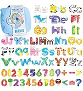 78 PCS Magnetic Letters, Large Cute Animal Alphabet Magnets for Fridge, Uppercase & Lowercase ABC...