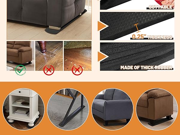 SDSNTE Non-Slip Furniture Rail Pads
