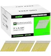 meite Framing Nails 28 Degree, 3-Inch, Wire Weld, Offset Round Head Smooth Shank Framing Nails fo...