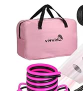 vioview Roadside Emergency Car kit for Vehicles, with 4 in 1 Inflatable Car Vacuum Cleaner, Pink ...