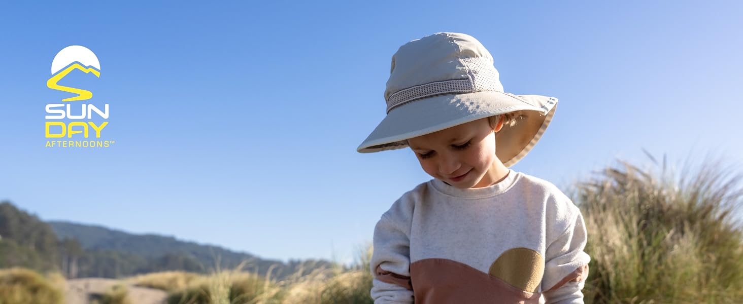 sunday afternoons kids play sun hat with UPF 50+ protection and neck cape for boys and girls