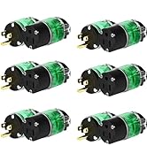 EPLESFTON 6 Set Lighted Plug and Connector Set, 15A 125V Extension Cord Replacement Ends, NEMA 5-...