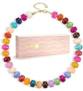 POPLOPP Chunky Beaded Necklaces for Women Boho Large Bead Choker Necklace Fashion Trendy Summer B...