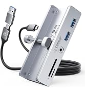 ORICO USB Hub 3.0, Clamp USB Hub with Extra Power Port, Aluminum USB C Adapter with 2 USB-A Data ...