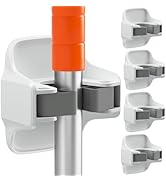 reliahom 5 Pack Broom Holder Wall Mount Mop Grippers No Drilling Self Adhesive Anti-Slip Mop Hand...