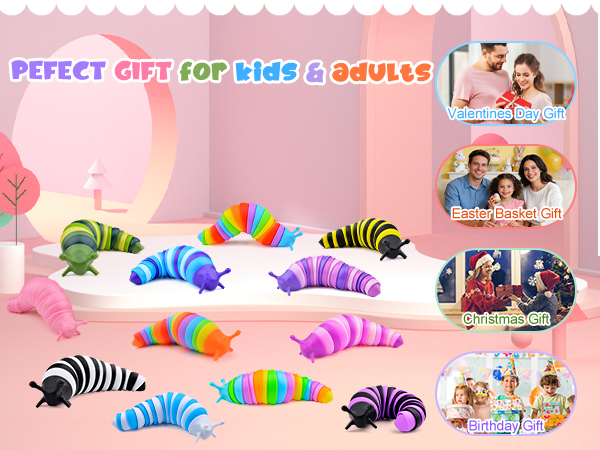 elastic fingertip toy Slug Articulated Fidget Toy decompression toy