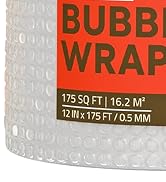 Bubble Wrap for Packing & Moving 1 Pack, 175 FT x 12” Bubble Cushioning Wrap with 3/16” Small Bub...