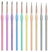 Nicpro 10PCS Micro Fine Detail Paint Brush Set, Macaron Pastel Small Miniature Fine Tip Detail Br...