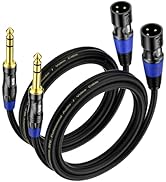 EBXYA 1/4 to XLR Cable - 6.35mm TRS Plug to Balanced 3-pin Male XLR Microphone Cable, 3ft 2 Pack