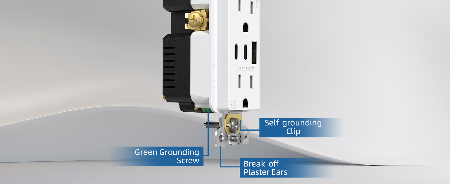 Tamper-Resistant Outlet With USB C Ports