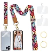 Yonlevres Phone Lanyard Crossbody Wrist Strap, Boho Bohemian Cell Phone Lanyards for around the N...