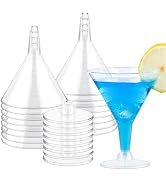 Zezzxu 24 Pack Plastic Martini Glasses - 7 oz Disposable Clear Plastic Cocktail Cups, Unbreakable...