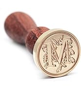 Medieval Initial Alphabet Wax Sealing Stamps, Brass Head Wooden Handle, for Thanksgiving Card/Env...