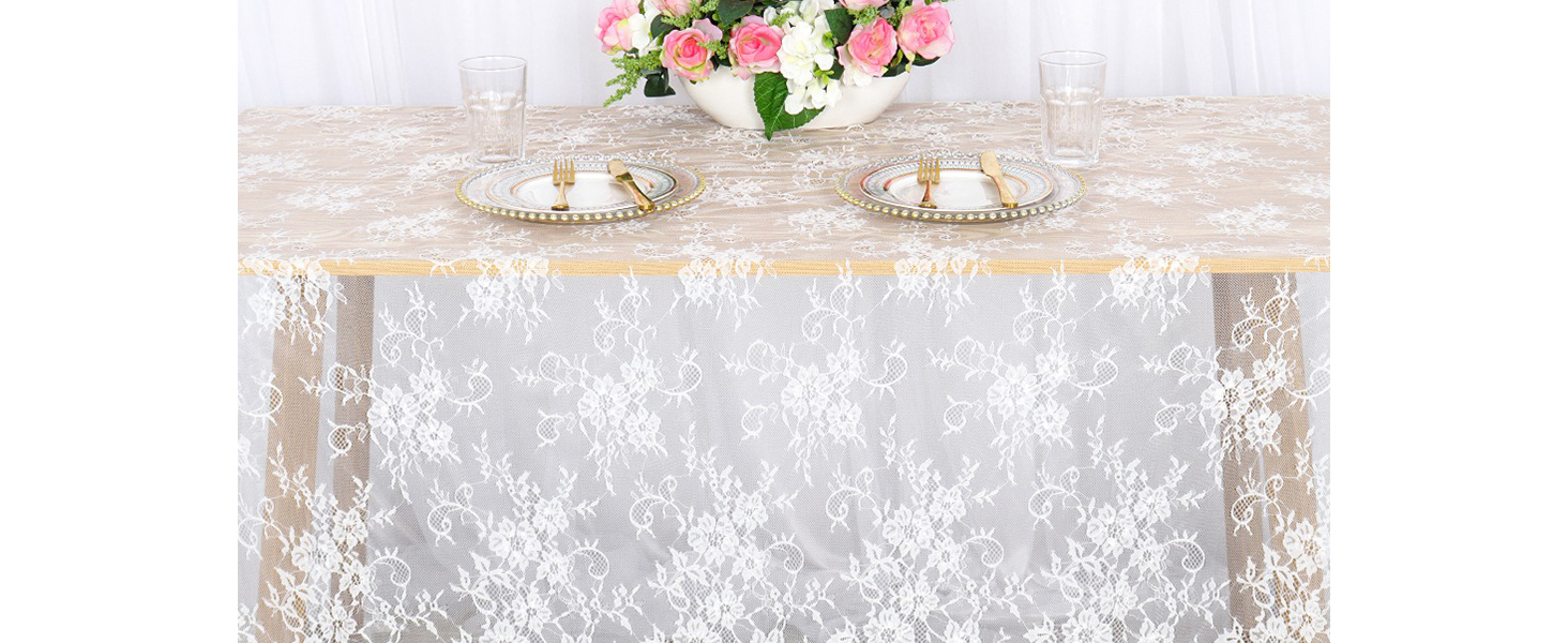 BLACK LACE TABLECLOTH
