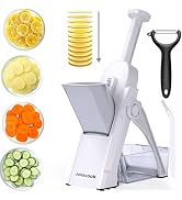 Safe Mandoline Slicer for Kitchen, Adjustable Thickness 0.1-8 mm, Professional Vegetable Slicer, ...