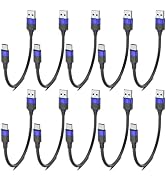 6 inch Short USB C Cable Bulk 10 Pack, Multipack Short USB A to USB C Cable for Fast Charging Sta...