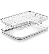 E-far Air Fryer Basket for Oven, Large Air Fryer Basket & Tray, 18’’ x 13’’ | Stainless Steel Cri...