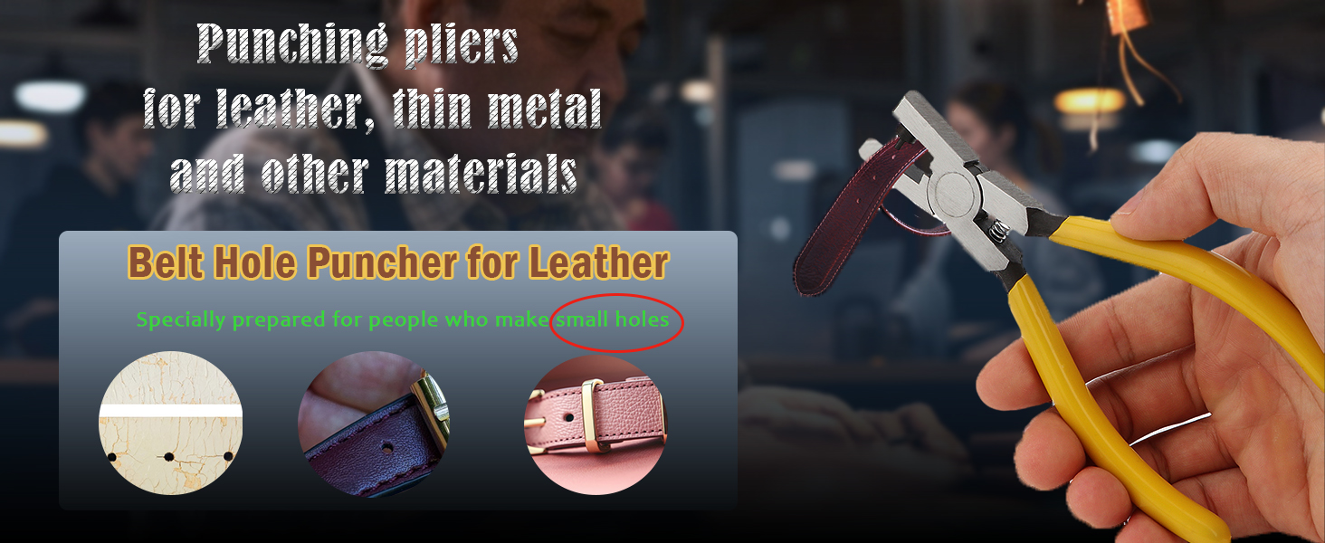 Belt Hole Puncher Kit, Upgraded Version Leather Hole Punch for Belt, Saddles, Shoes, Fabric