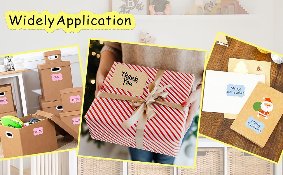 Large Brown Self-Adhesive Tags High-Quality Kraft Gift Tags Elegant Kraft Labels for Office Use