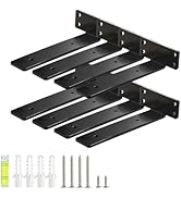 HEART ART Floating Shelf Bracket 6 Inch,8 Pack Heavy Duty Shelf Brackets,L Brackets for Shelves B...