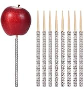 24ct Glitter Bling Bamboo Candy Apple Sticks 6 inch for Wedding Favor Cake pop Chocolate Caramel ...