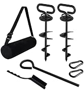Eurmax USA Dog Tie Out Stake Triple Lock Heavy Duty Dog Anchor for Large Dogs Dog for Yard and Ou...