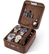 KAMIER Watch Travel Case for Men and Women- 4 Watch Storage and Organizer- Mechanical Combination...