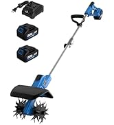 LUXTER 20V Electric Cordless Tiller 9 Inch Garden Cultivator with 48 Steel Tines Lightweight Roto...