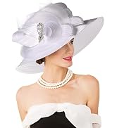 Women Derby Church Dress Fascinator Wide Brim Hats 1920s Vintage Tea Party Wedding Cloche Bowler ...