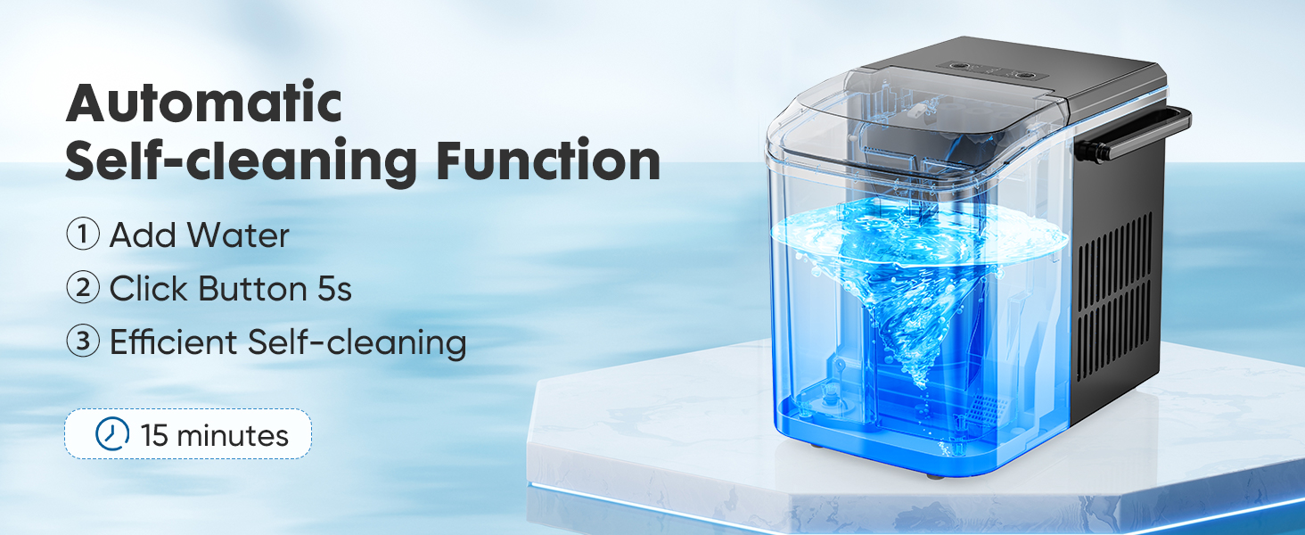 Countertop Ice Maker, Portable Ice Machine Self-Cleaning