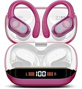 Qecnato Wireless Earbuds Bluetooth 5.4 Headphones 75H Stereo Deep Bass Sports Over Ear Buds with ...