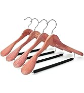 TOPIA HANGER Unfinished American Red Cedar Wood Coat Suit Hangers, Luxury Wooden Jacket Clothes H...