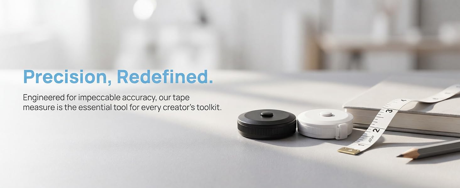 Retractable measuring tape with precise scale, the essential tool for all your creative projects.